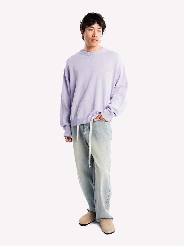 Another Mesh Logo Oversize Knit Sweatshirt