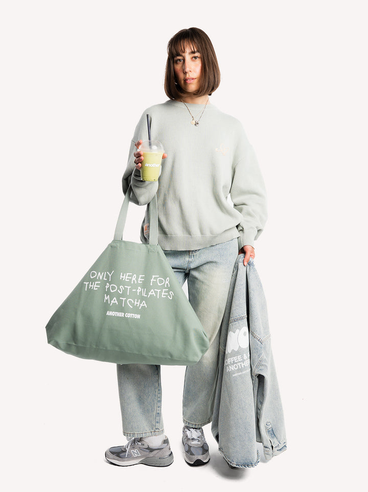 Another Mesh Logo Oversize Knit Sweatshirt