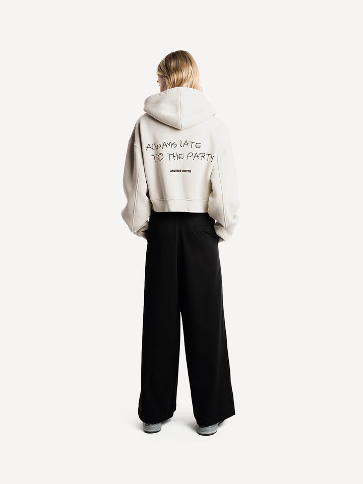 Always Late Cropped Zip Hoodie