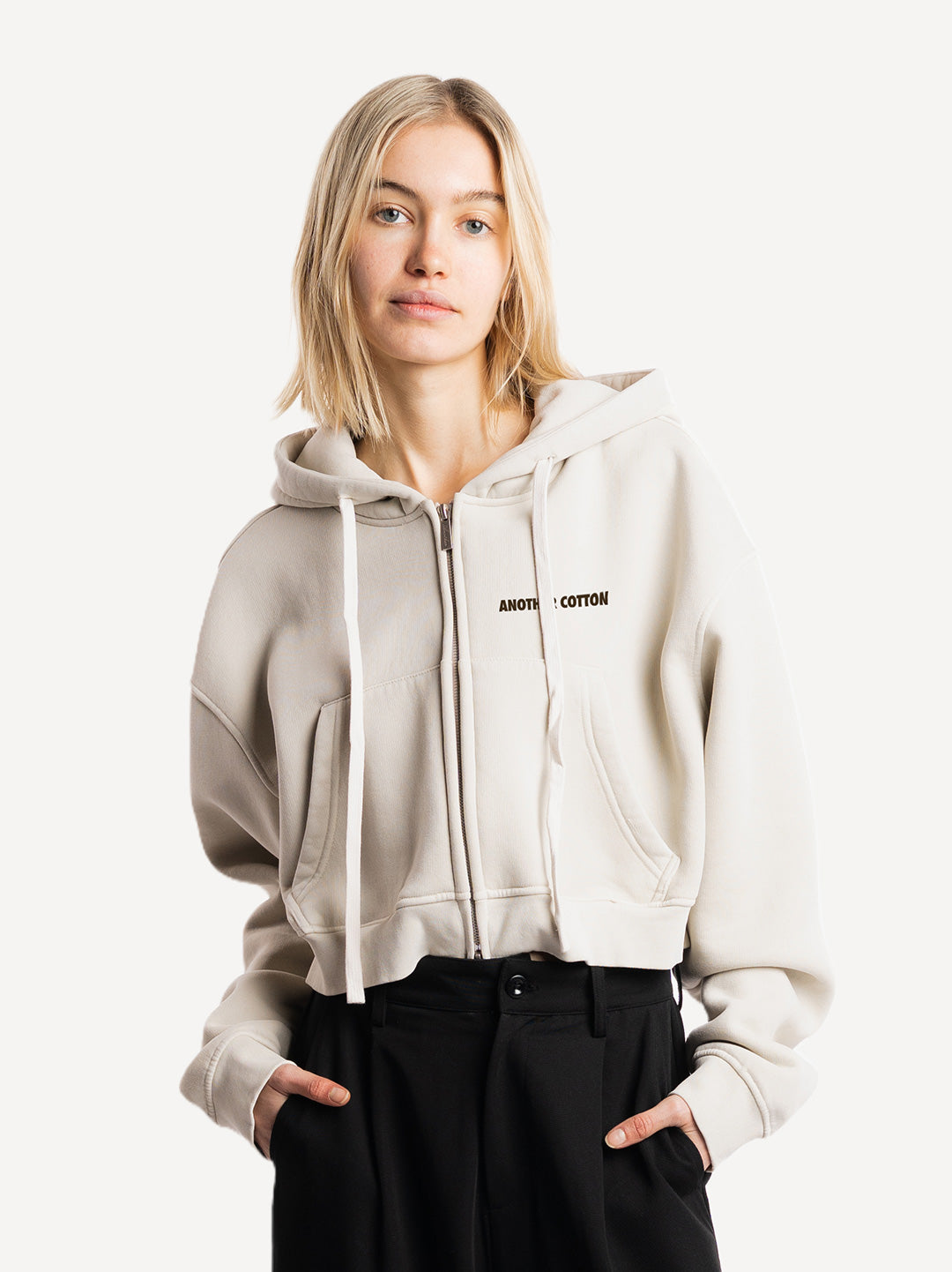 Always Late Cropped Zip Hoodie
