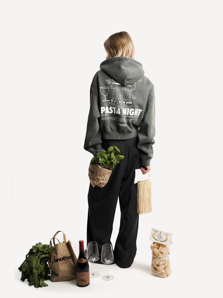Pasta Night Cropped Zip Hoodie