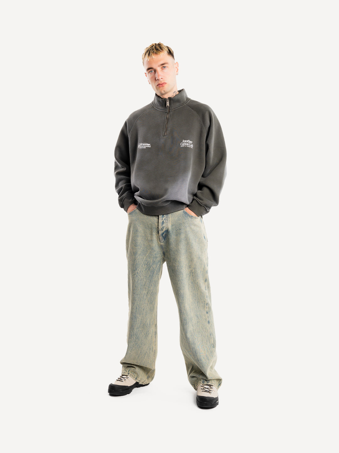 Always Moving Washed Half Zip Sweatshirt