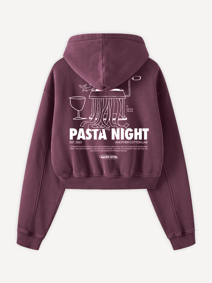 Pasta Night Cropped Hoodie