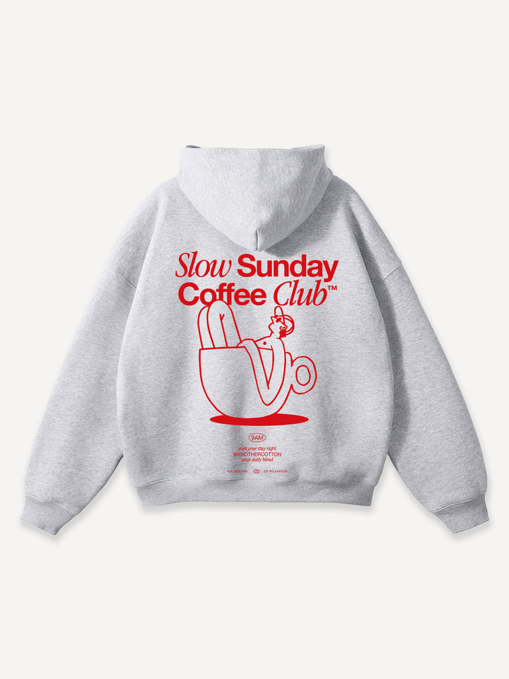 Slow Sunday Coffee Club Heavy Oversized Hoodie