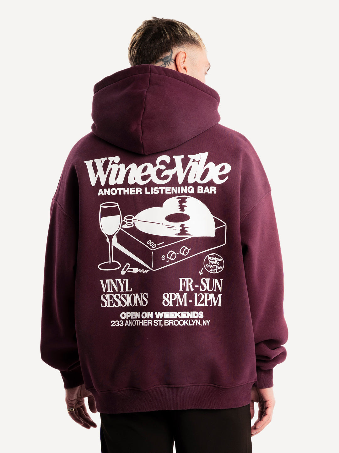 Wine & Vibe Washed Hoodie