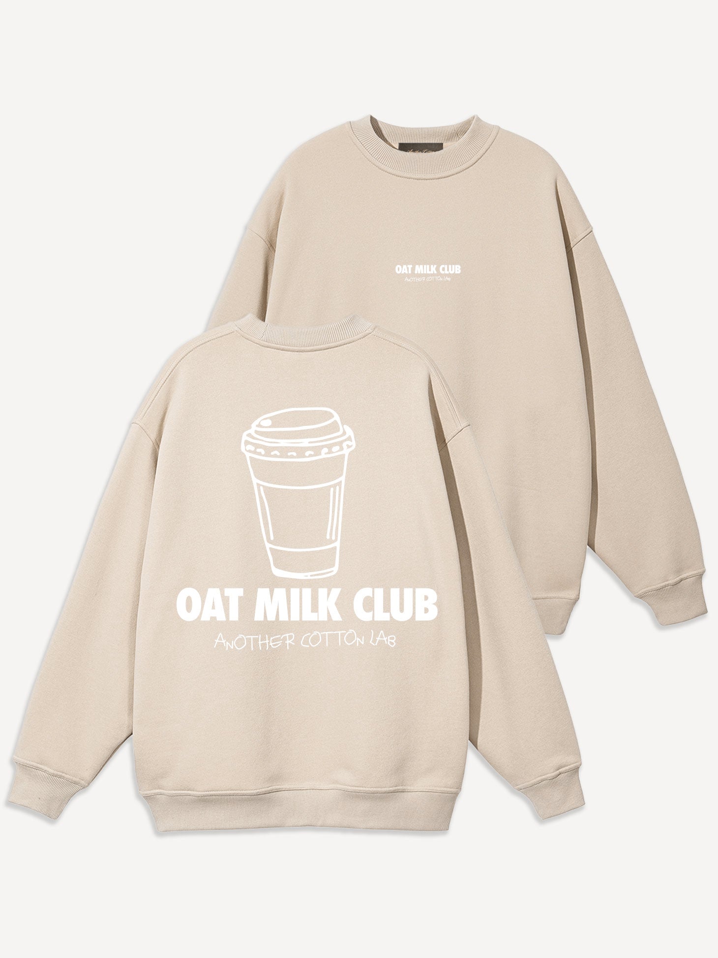 【yo BIOTOP】cotton sweatshirt Oat Milk Club Heavy Oversize Sweatshirt – AnotherCottonLab
