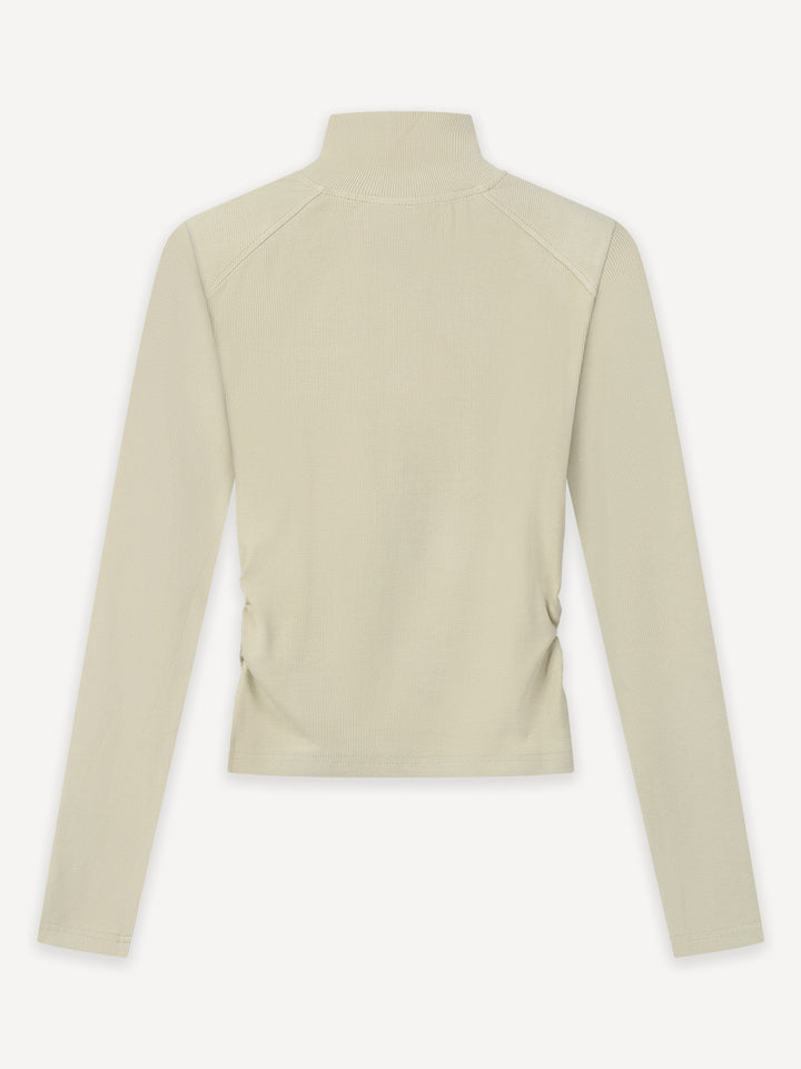Another Cropped Rib Half Zip Longsleeve