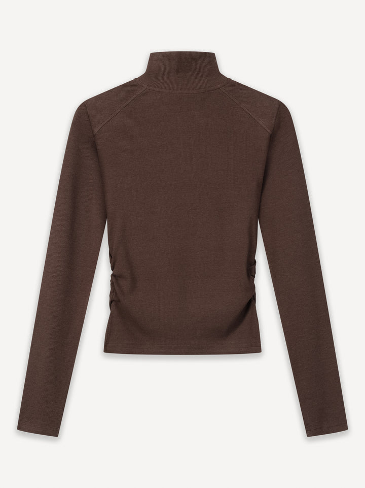 Another Cropped Rib Half Zip Longsleeve